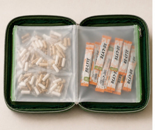 The Essential Kit open, packets in place