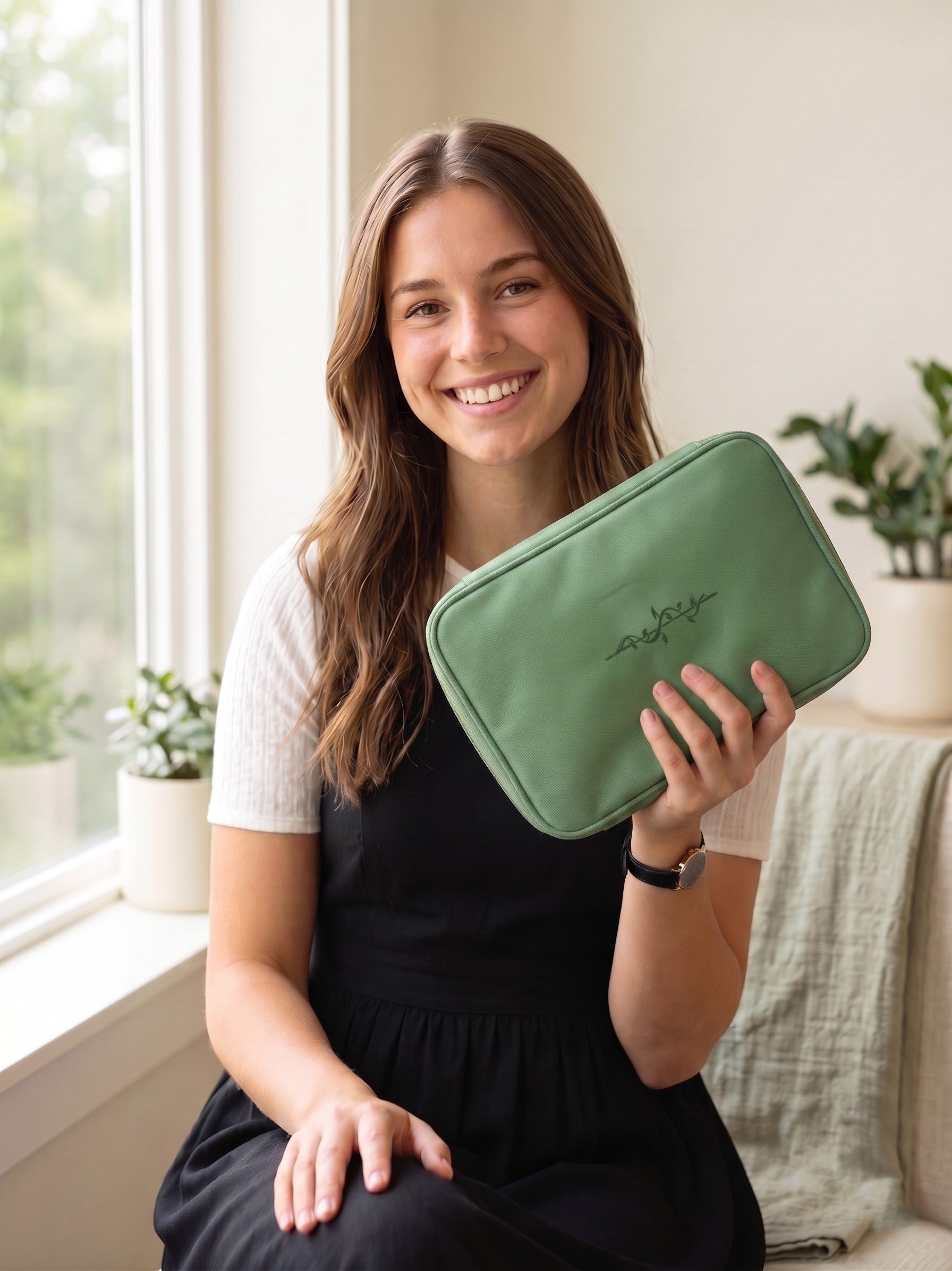 A missionary holding the pack